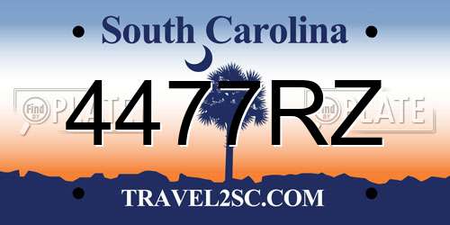 4477RZ South Carolina License Plate