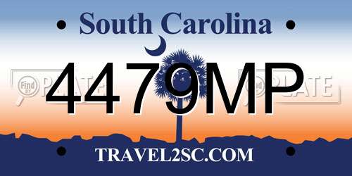 4479MP South Carolina License Plate