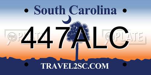 447ALC South Carolina License Plate
