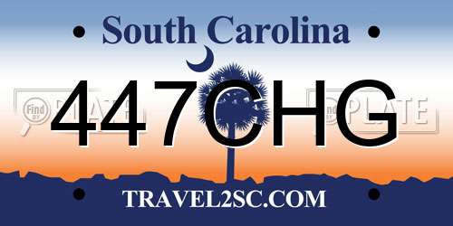 447CHG South Carolina License Plate