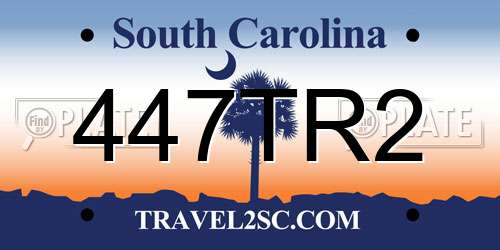 447TR2 South Carolina License Plate