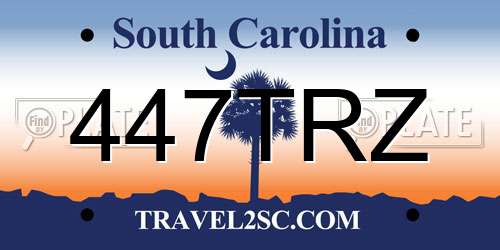 447TRZ South Carolina License Plate