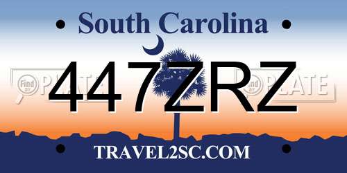 447ZRZ South Carolina License Plate