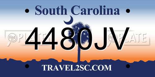 4480JV South Carolina License Plate
