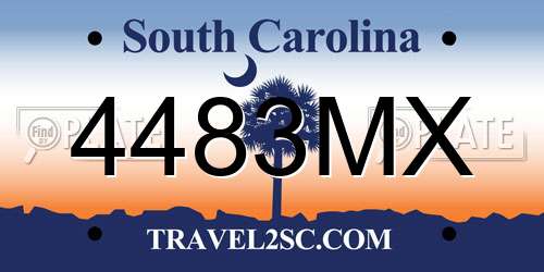 4483MX South Carolina License Plate