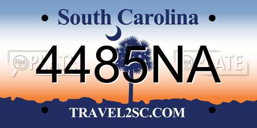 4485NA South Carolina License Plate