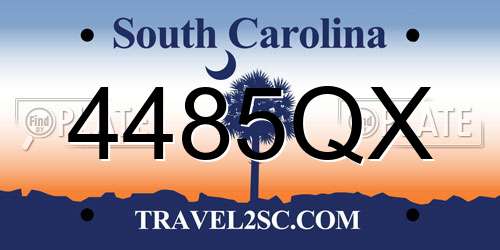 4485QX South Carolina License Plate