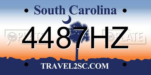 4487HZ South Carolina License Plate