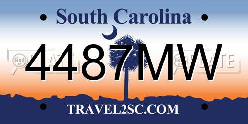 4487MW South Carolina License Plate