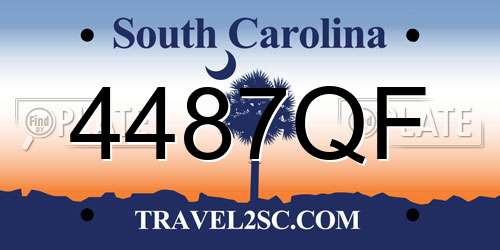 4487QF South Carolina License Plate