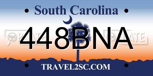 448BNA South Carolina License Plate