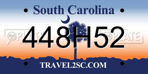 448H52 South Carolina License Plate