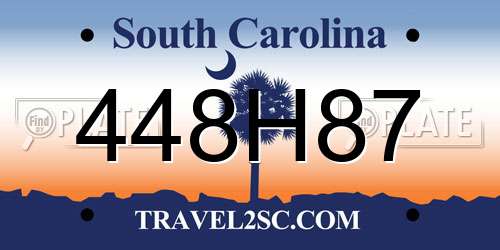 448H87 South Carolina License Plate