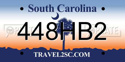 448HB2 South Carolina License Plate