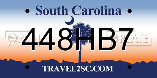 448HB7 South Carolina License Plate