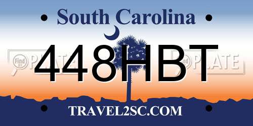 448HBT South Carolina License Plate