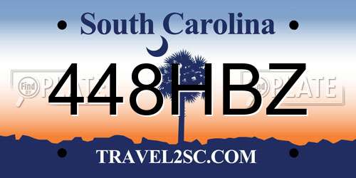 448HBZ South Carolina License Plate