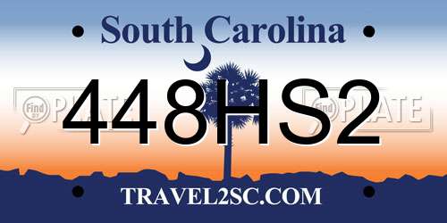 448HS2 South Carolina License Plate