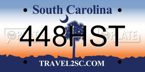 448HST South Carolina License Plate