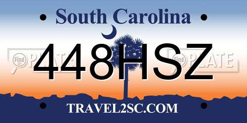 448HSZ South Carolina License Plate