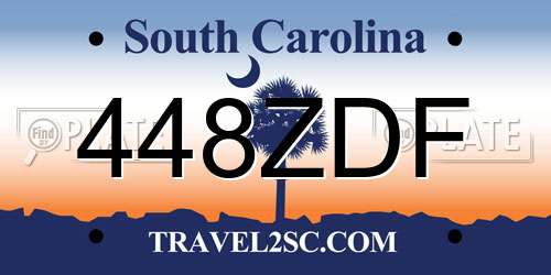 448ZDF South Carolina License Plate