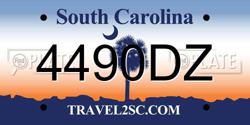 4490DZ South Carolina License Plate