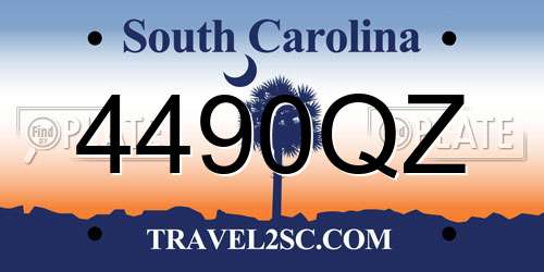 4490QZ South Carolina License Plate