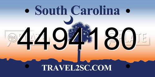 4494180 South Carolina License Plate