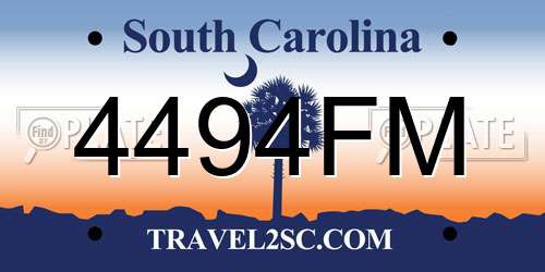 4494FM South Carolina License Plate