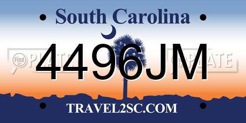 4496JM South Carolina License Plate