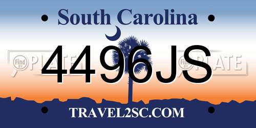 4496JS South Carolina License Plate