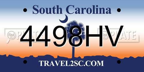 4498HV South Carolina License Plate