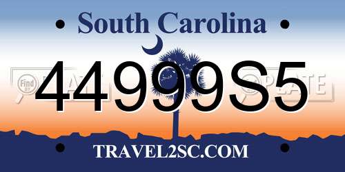 44999S5 South Carolina License Plate