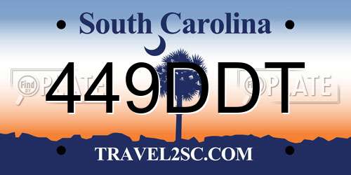 449DDT South Carolina License Plate