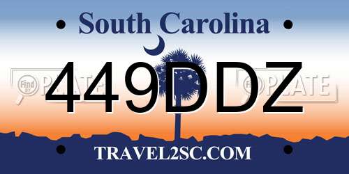449DDZ South Carolina License Plate