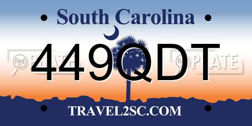 449QDT South Carolina License Plate