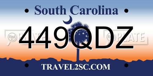 449QDZ South Carolina License Plate