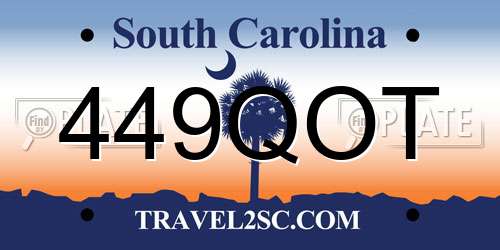 449QOT South Carolina License Plate