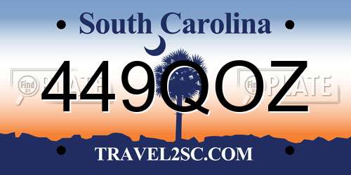 449QOZ South Carolina License Plate