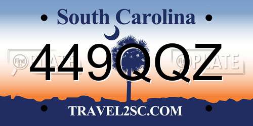 449QQZ South Carolina License Plate