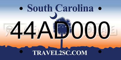 44AD000 South Carolina License Plate