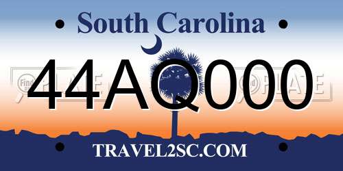 44AQ000 South Carolina License Plate