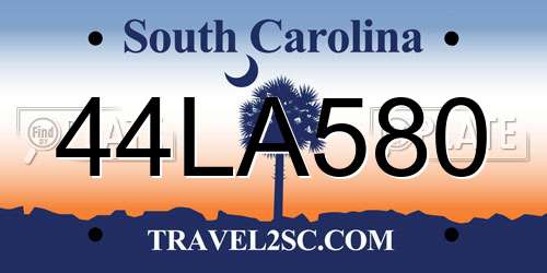 44LA580 South Carolina License Plate
