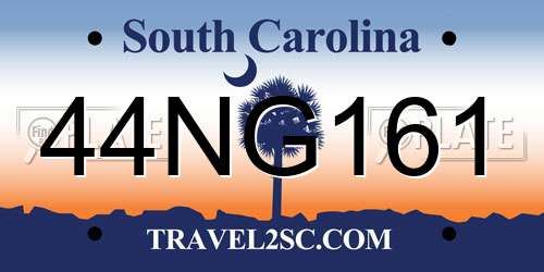 44NG161 South Carolina License Plate