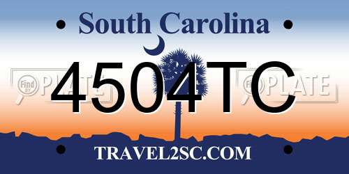 4504TC South Carolina License Plate