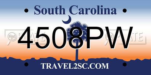 4508PW South Carolina License Plate
