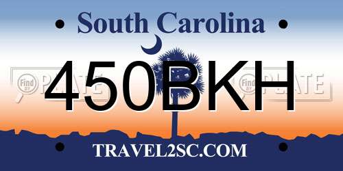 450BKH South Carolina License Plate