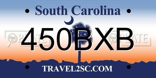 450BXB South Carolina License Plate