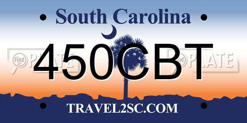450CBT South Carolina License Plate