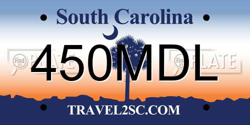 450MDL South Carolina License Plate